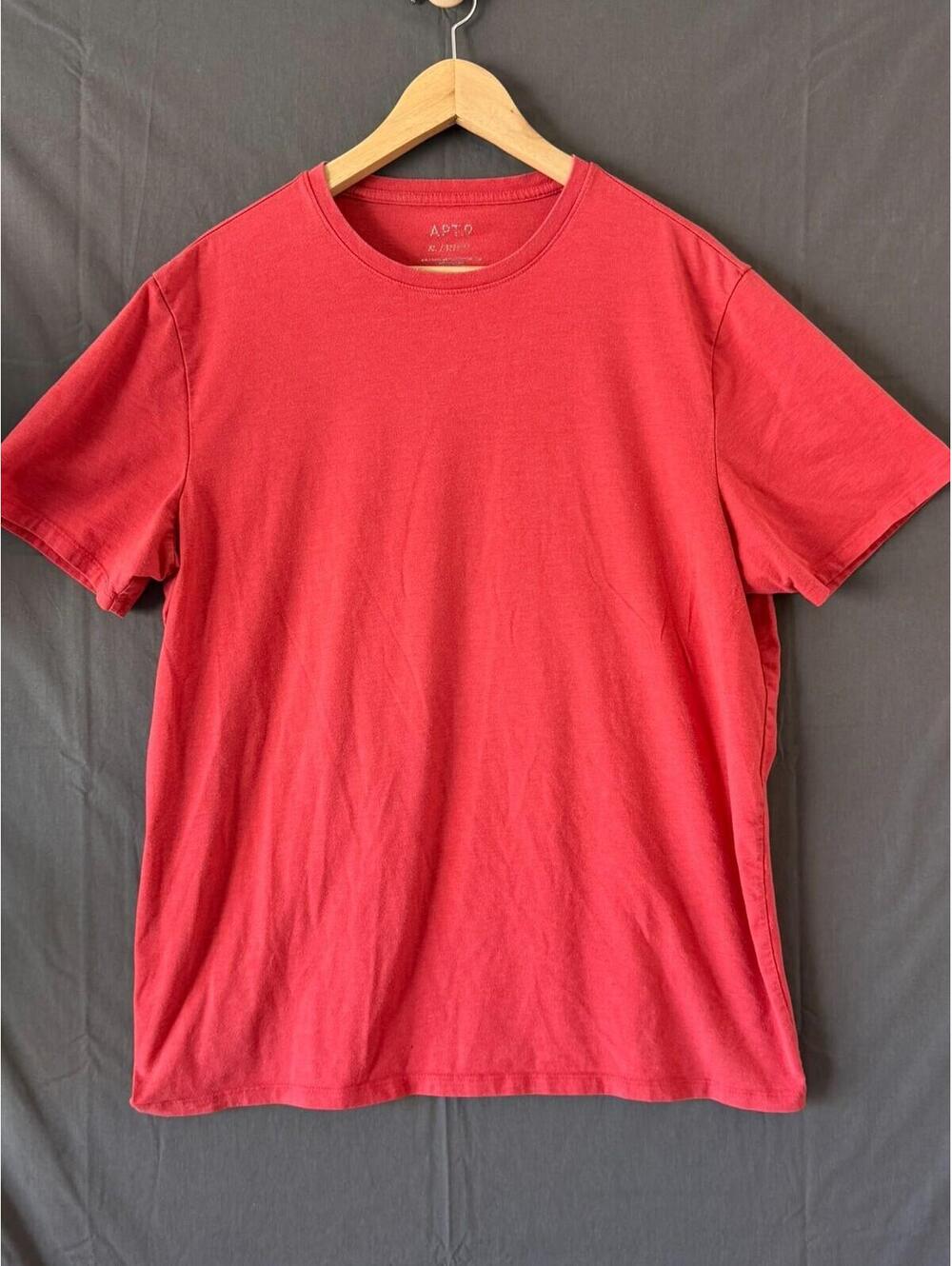 Apt 9 Mens Crewneck Short Sleeve T Shirt XL Red Heather Solid Blank Tee